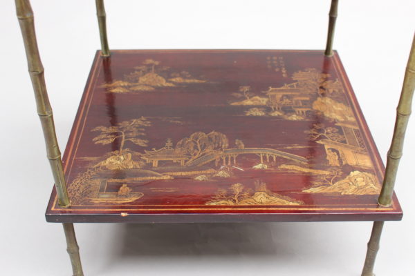 Pair of Fine French Bronze and Chinese Lacquer Side Tables Attributed to Baguès - Image 8