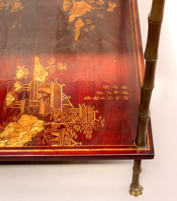 Pair of Fine French Bronze and Chinese Lacquer Side Tables Attributed to Baguès - Image 16