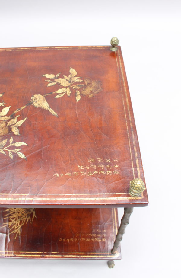 Pair of Fine French Bronze and Chinese Lacquer Side Tables Attributed to Baguès - Image 17