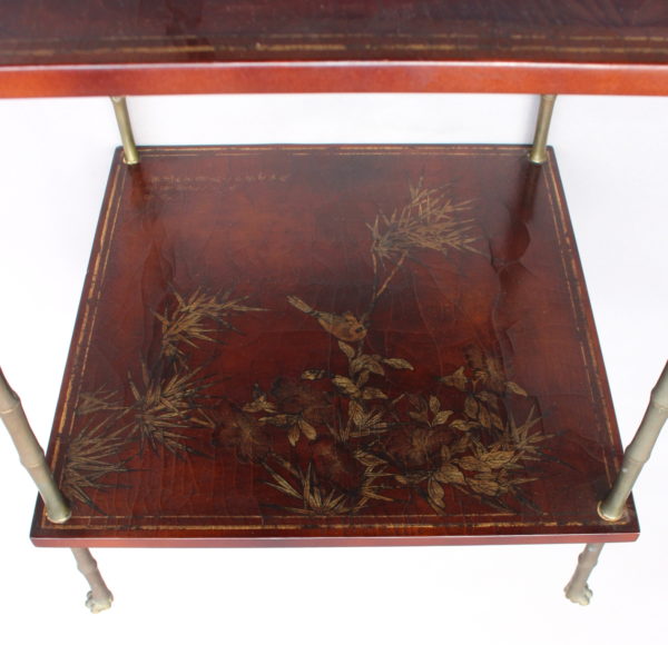 Pair of Fine French Bronze and Chinese Lacquer Side Tables Attributed to Baguès - Image 10