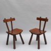 Set of Six French 1960s Solid and Laminated Wood Chairs