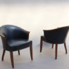 Pair of Fine French Art Deco Walnut Visitor Armchairs by Leleu