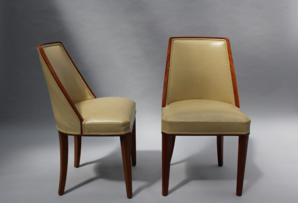 Set of 10 Mahogany Dining Chairs by Albert Guenot - Image 3