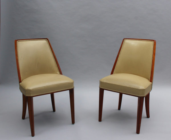 Set of 10 Mahogany Dining Chairs by Albert Guenot - Image 4