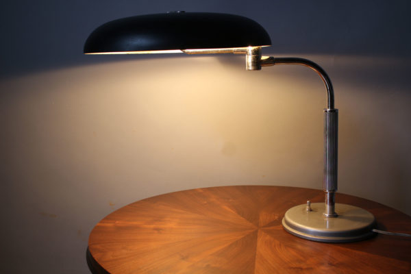 Fine French Art Deco Chrome and Lacquered Desk Lamp - Image 12