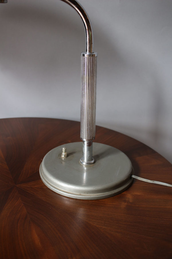 Fine French Art Deco Chrome and Lacquered Desk Lamp - Image 6