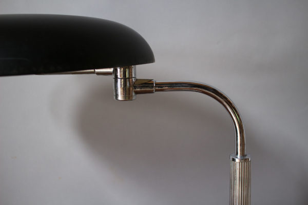 Fine French Art Deco Chrome and Lacquered Desk Lamp - Image 5