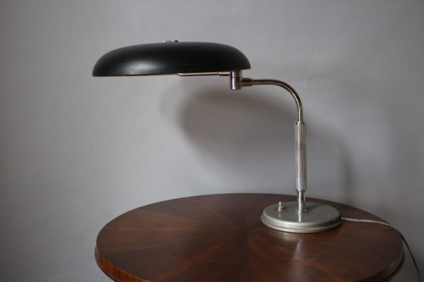 Fine French Art Deco Chrome and Lacquered Desk Lamp - Image 2