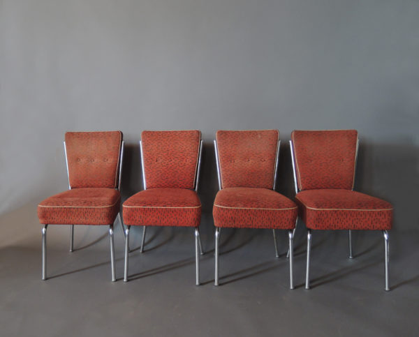 Set of Four Czech 1930s Tubular Chrome Chairs - Image 2