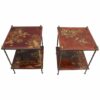 Pair of Fine French Bronze and Chinese Lacquer Side Tables Attributed to Baguès