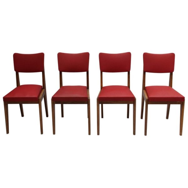 Set of Four French Midcentury Chairs