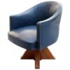 Fine French Art Deco Swivel Desk Chair on a Walnut Base by Leleu