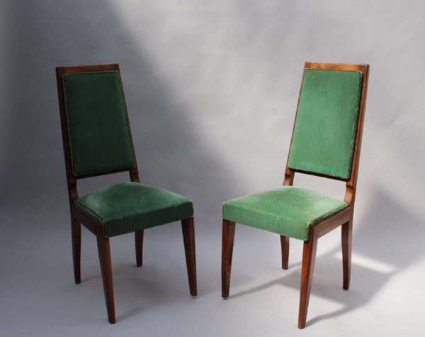 A Set of 10 Fine French Art Deco Mahogany Chairs - Image 3