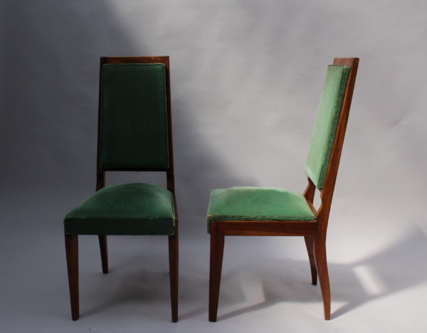 A Set of 10 Fine French Art Deco Mahogany Chairs - Image 5