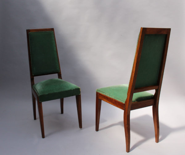 A Set of 10 Fine French Art Deco Mahogany Chairs - Image 4