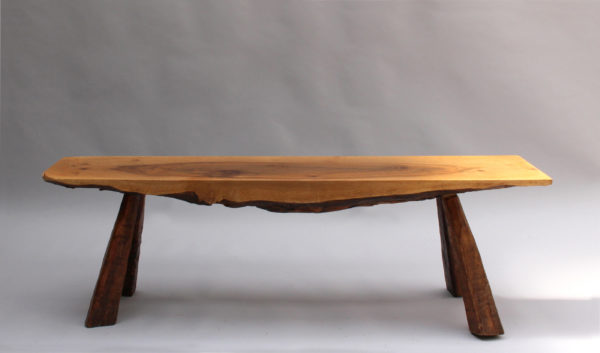 Pair of French Midcentury Walnut Benches - Image 7