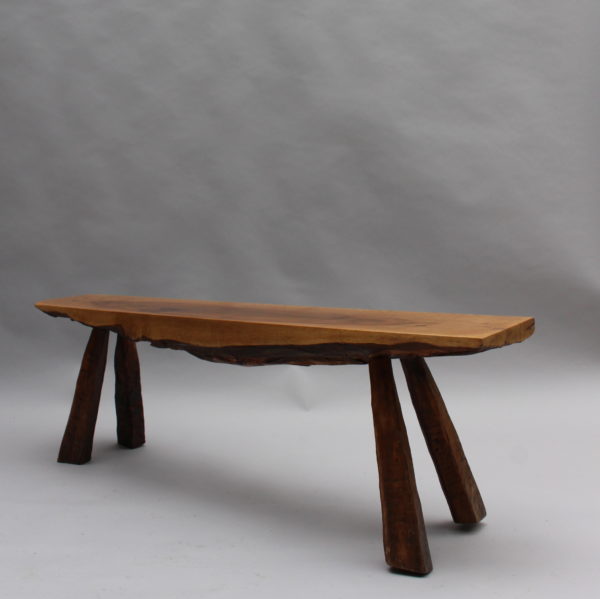 Pair of French Midcentury Walnut Benches - Image 17