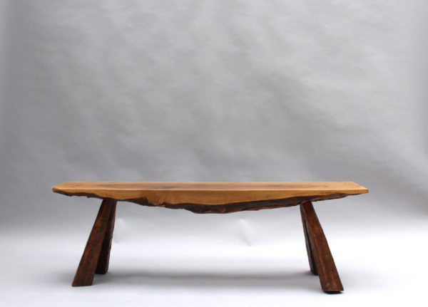 Pair of French Midcentury Walnut Benches - Image 13