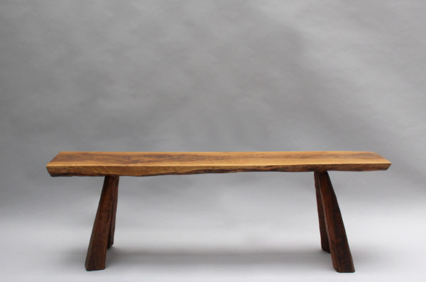 Pair of French Midcentury Walnut Benches - Image 6