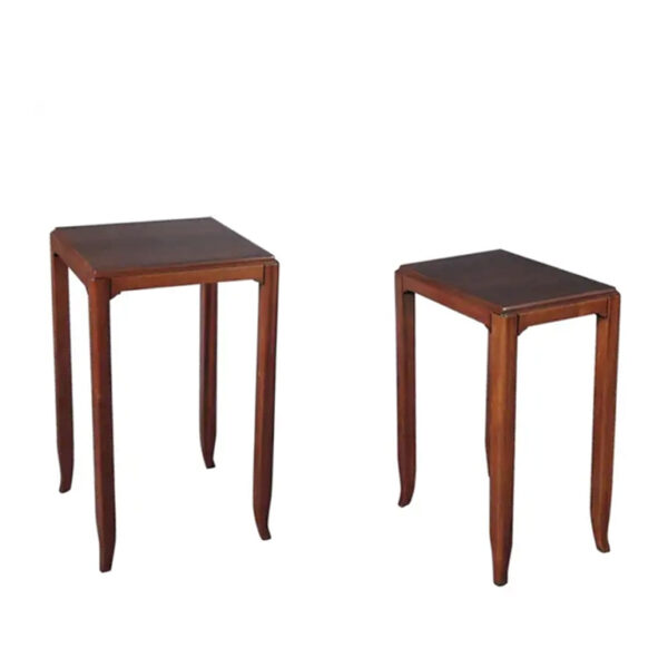 Two Fine French Art Deco Mahogany and Rosewood Side Tables by Jules Leleu