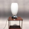 Fine French Art Deco Chrome and White Glass Table Lamp by Perzel