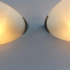 Pair of Fine French Art Deco Fluted Glass and Nickel Wall Lights by Perzel