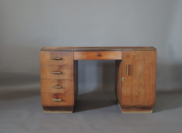 French Art Deco Rosewood Pedestal Desk - Image 2