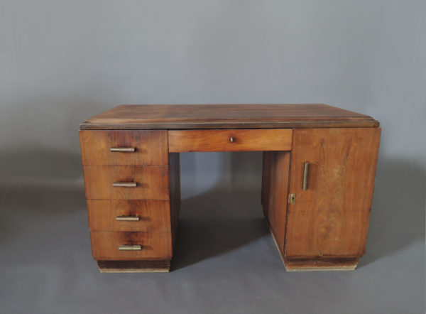 French Art Deco Rosewood Pedestal Desk - Image 9