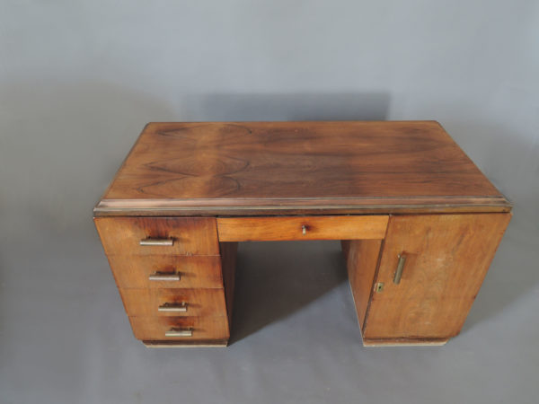 French Art Deco Rosewood Pedestal Desk - Image 11