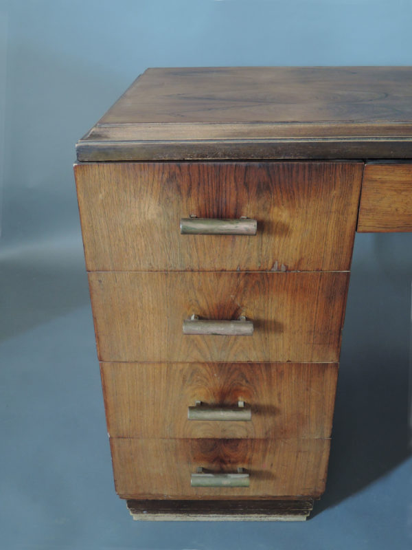 French Art Deco Rosewood Pedestal Desk - Image 12