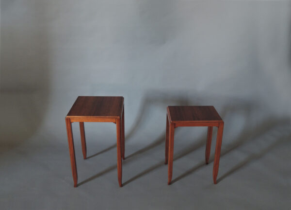 Two Fine French Art Deco Mahogany and Rosewood Side Tables by Jules Leleu - Image 7