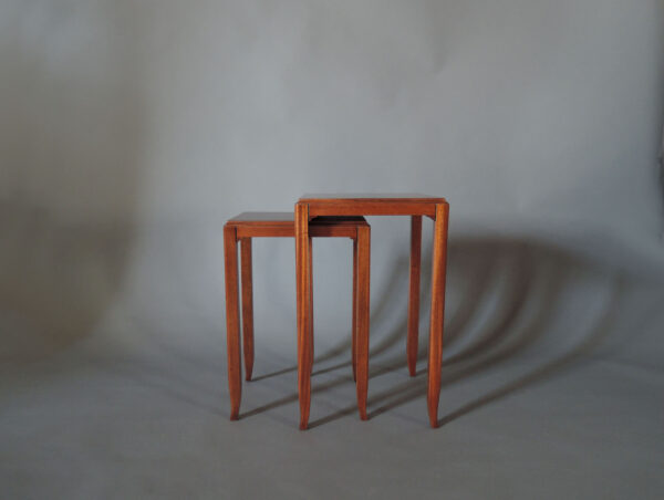 Two Fine French Art Deco Mahogany and Rosewood Side Tables by Jules Leleu - Image 2