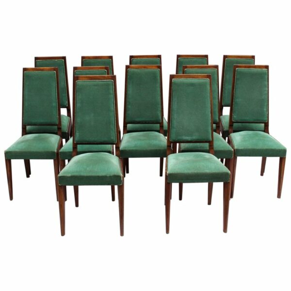 A Set of 10 Fine French Art Deco Mahogany Chairs