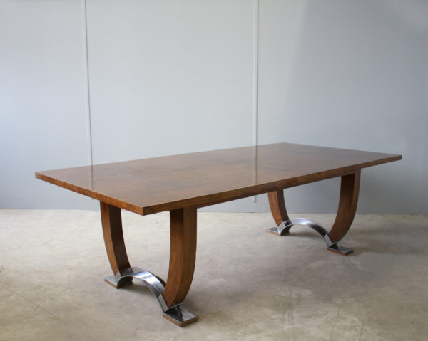 Large Fine French Art Deco Extendable Walnut Dining Table by Leleu (documented) - Image 3