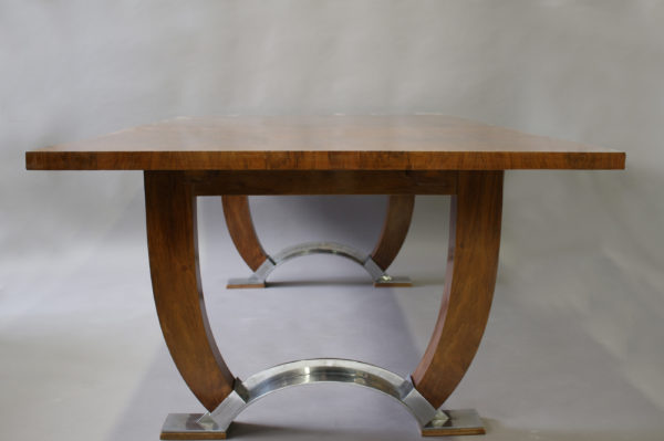 Large Fine French Art Deco Extendable Walnut Dining Table by Leleu (documented) - Image 8