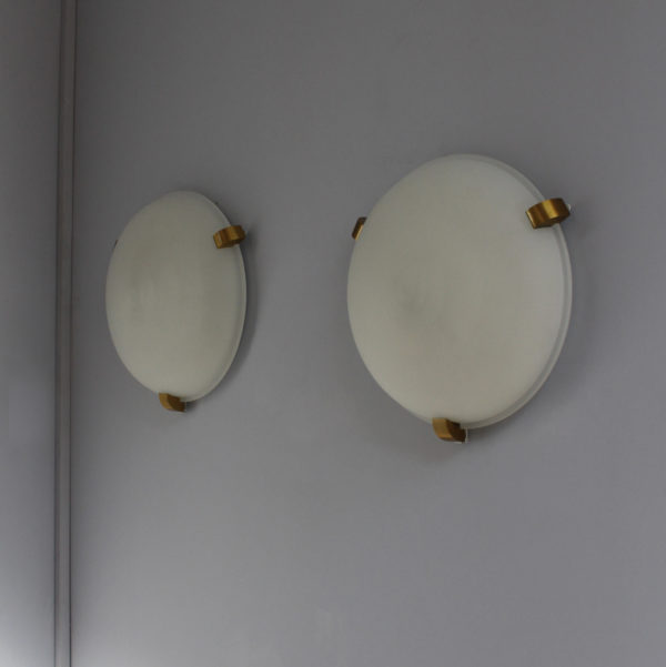 A Set of 4 Fine French Art Deco Flush Mount / Wall Sconce by Jean Perzel - Image 4