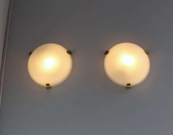 A Set of 4 Fine French Art Deco Flush Mount / Wall Sconce by Jean Perzel - Image 3