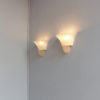 Pair of Fine French Art Deco Glass, Opaline and Bronze Sconces by Jean Perzel