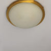 Fine French Art Deco Round Glass and Brass Flush Mount by Perzel