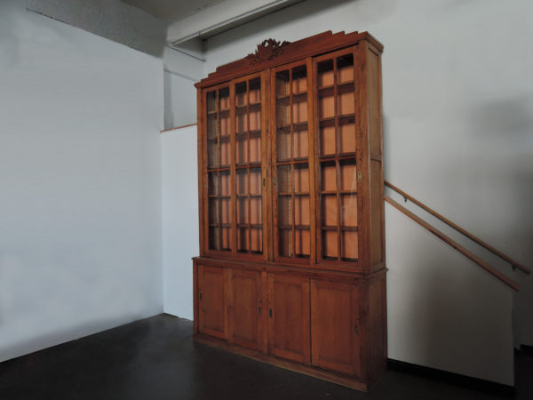 Large French Neoclassical Oak School Bookcase - Image 3