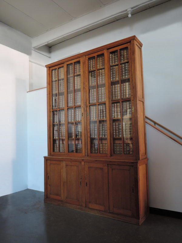 Large French Neoclassical Oak School Bookcase - Image 9