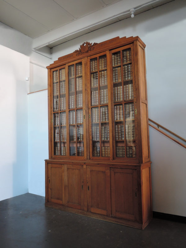 Large French Neoclassical Oak School Bookcase - Image 4