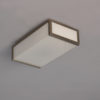 Fine French Art Deco Glass and Bronze Square Ceiling or Wall Light by Perzel