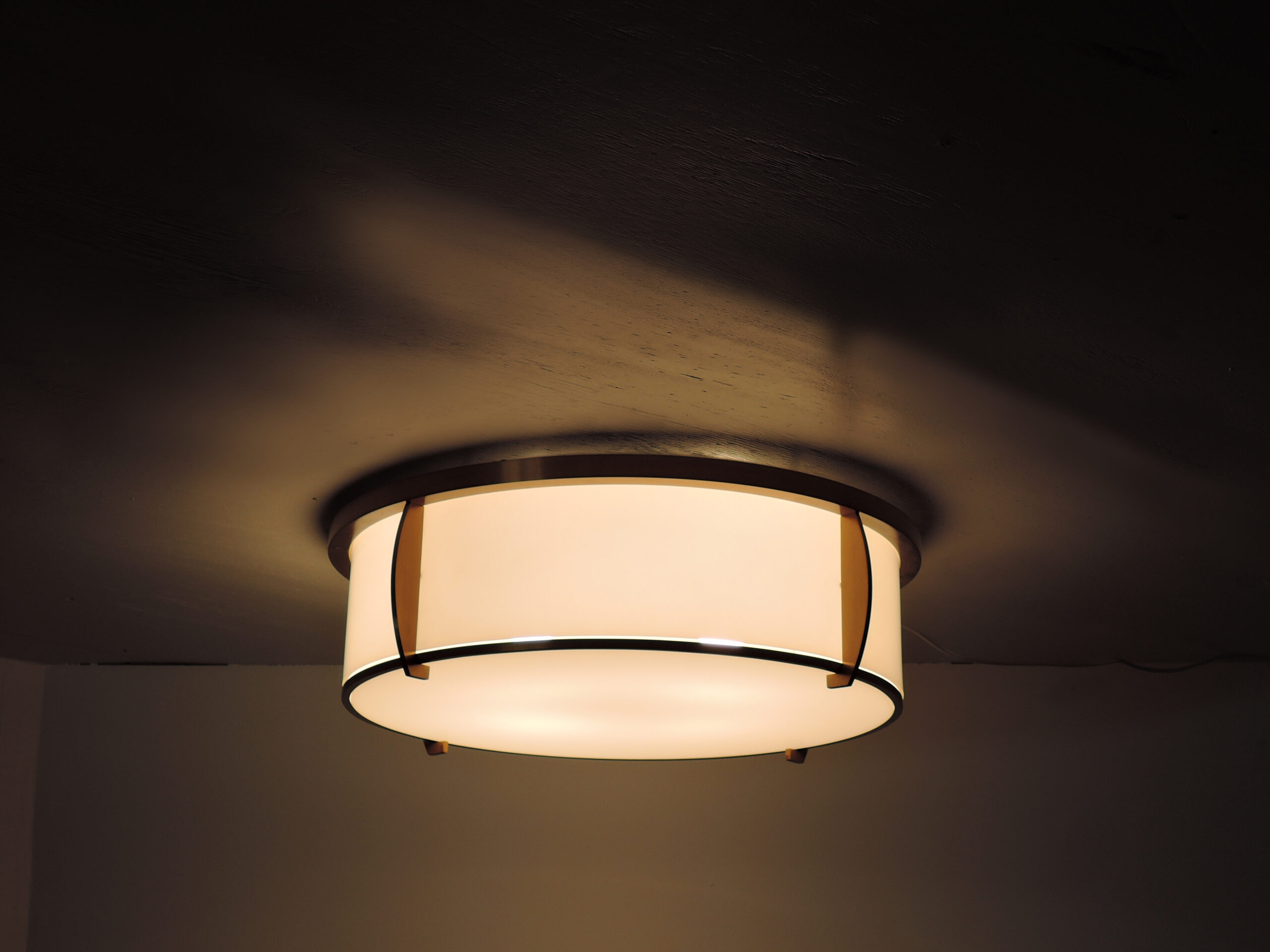 Fine French Art Deco Bronze and Enameled Glass Flush Mount by Jean Perzel - Image 4