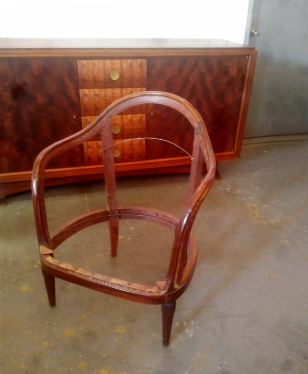 4 Fine French Art Deco Mahogany Gondola Chairs (2 available) - Image 14