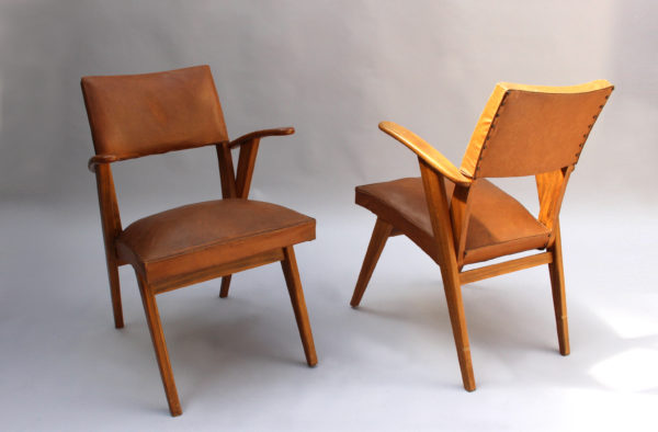 Pair of French 1950s Bridge Armchairs - Image 3