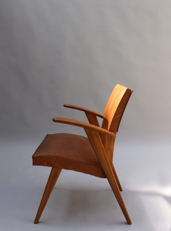 Pair of French 1950s Bridge Armchairs - Image 6