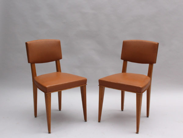 Set of 6 Fine French 1950s Oak Chairs - Image 3