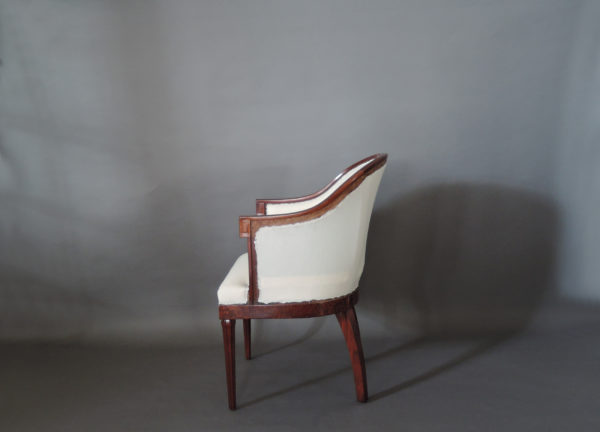 A Fine French Art Deco Mahogany and Amboyna Desk Armchair - Image 4