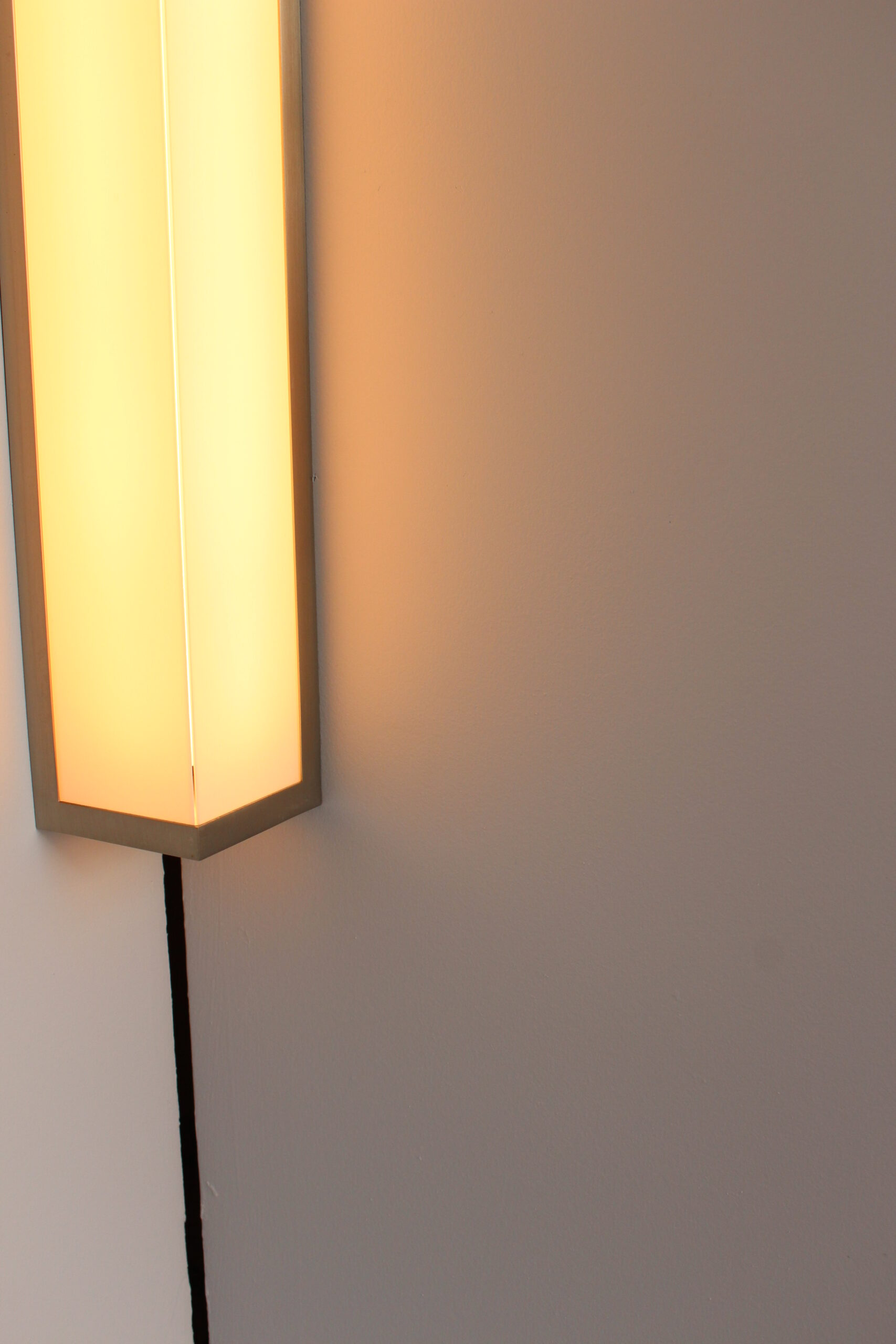 Pair of Fine French Art Deco Brushed Nickel and Glass Angle Sconces by Perzel - Image 8